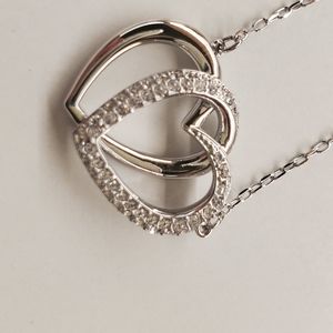 Swarovski double heart necklace